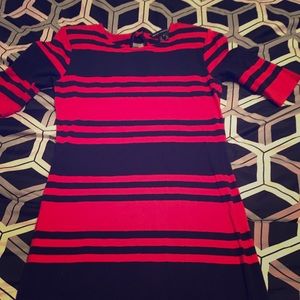 4th of July Dress! Navy and Red Striped Dress